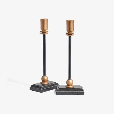 OKA OKA, Pair of Grisewood Candle Holders - Petrol, Candle Holders