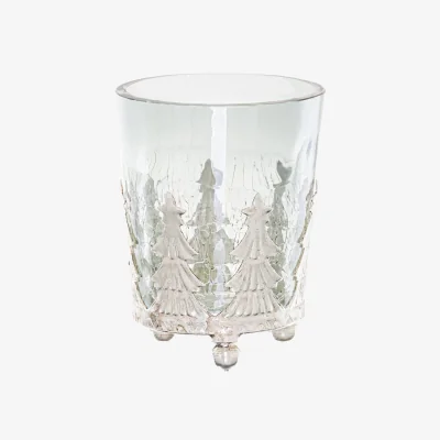 Olivia's Hill Interiors Noel Collection Crackled Christmas Tree Candle Holder - Small