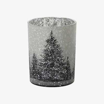 Downtown Kaemingk Hurricane Glass White/Black - 12.5cm In Black/White