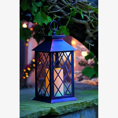 Downtown Smart Garden Lattice Lantern - 30cm In Brown