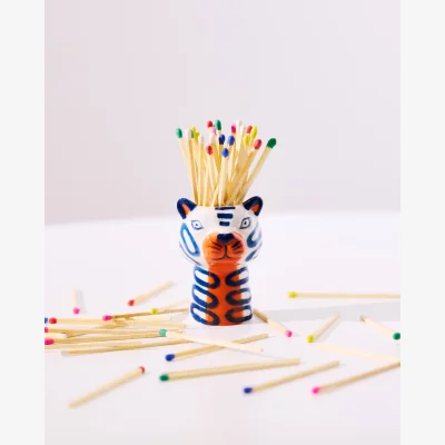 Oliver Bonas Tigris Tiger Ceramic Matchstick Holder
