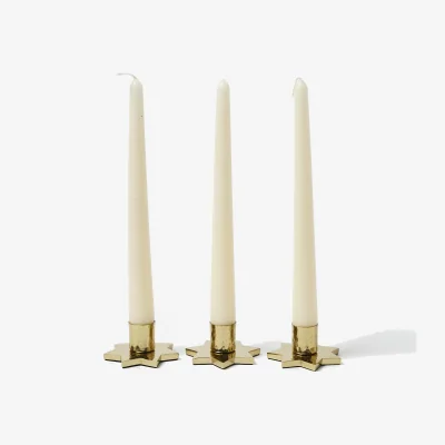 Oliver Bonas Star Gold Candlestick Holders Set of Three