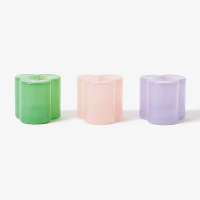 Oliver Bonas Flower Candlestick Holders Set of Three