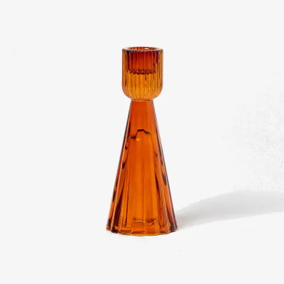 Oliver Bonas Ula Orange Glass Candlestick Holder