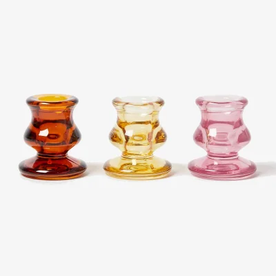 Oliver Bonas Ayla Glass Candleholders Set of Three