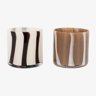 Perch and Parrow Arla Tealight Holder in White and Grey