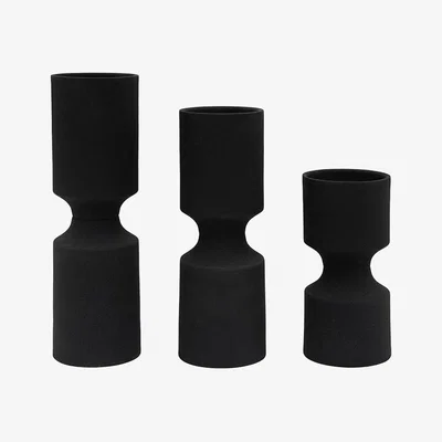 Perch and Parrow Sable Candlestick, Set of 3