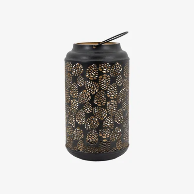 Perch and Parrow Cosy Pinecone Lantern LED, Small, Black