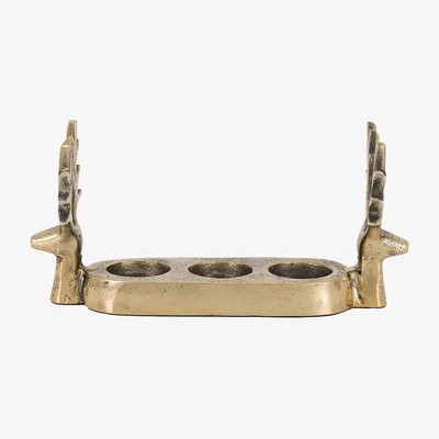 Perch and Parrow Antique Stag Trio Tealight Holder