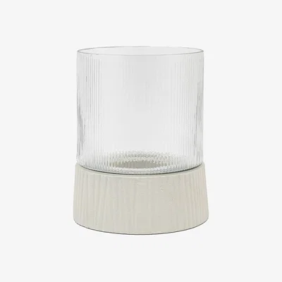 Perch and Parrow Kaia Hurricane Lantern in Parchment, Large