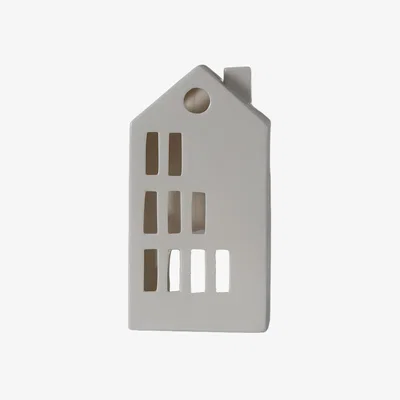Perch and Parrow Lodge Tealight Holder in White Porcelain Large