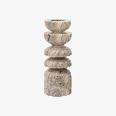 Perch and Parrow Lapis Marble Tealight Candlestick in Sandstone