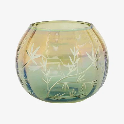 Perch and Parrow Wildflower Etched Iridescent Tealight Holder, Small