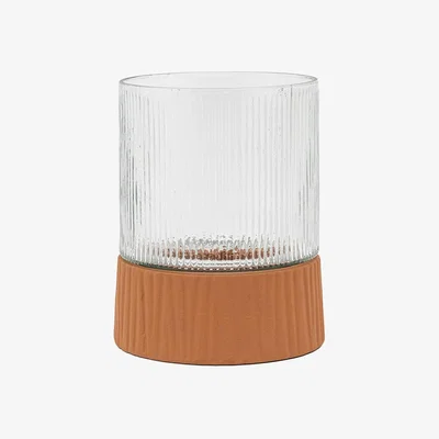 Perch and Parrow Kaia Hurricane Lantern in Parchment, Medium