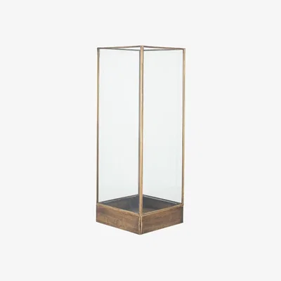 Pagazzi Antique Brass Square Metal Lantern Large