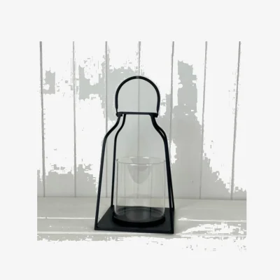 The Range Stylish Black Metal Lantern for Home Décor Accent - Black