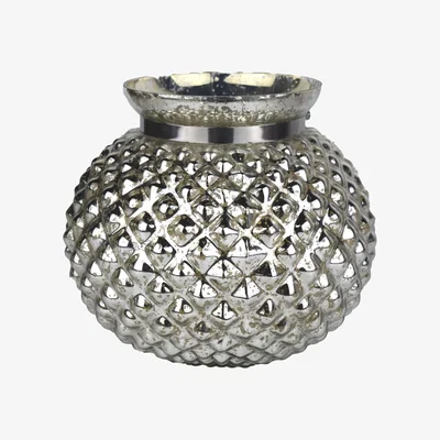 The Range The Lustre Collection Large Combe Candle Holder - Silver