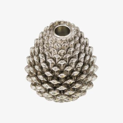 The Range Elegant Large Pinecone Candle Holder - Silver