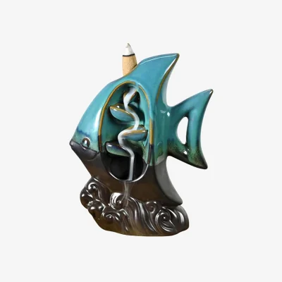 The Range Backflow Incense Burner Tropical Fish - Green