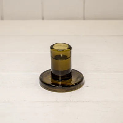 The Range Olive Green Smooth Small Candle Holder - Olive