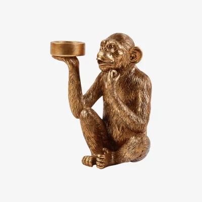 The Range Modern Monkey Tealight Holder - Gold