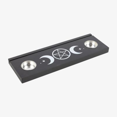 The Range Triple Moon Tarot Card Stand With Tealight Holders - Black