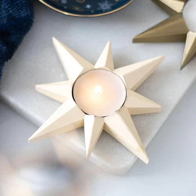 The Range Star Tealight Candle Holder - Cream