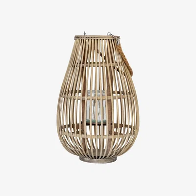 The Range Hill Interiors Ellipse Wicker Lantern - Brown