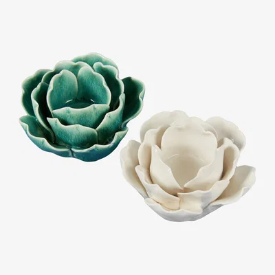 The Range Lotus Leaf Tealight Holder - Green or White