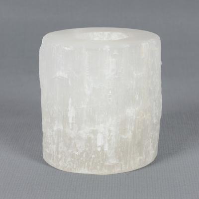 The Range Selenite Cylinder Tealight Candle Holder For Cleansing Ambience - White