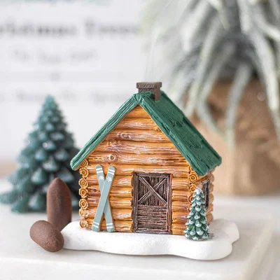 The Range Cabin Ski Chalet Christmas Incense Cone Holder - Multicolour