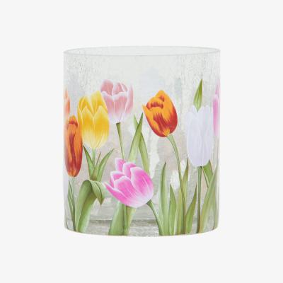 The Range Tulip Crackle Candle Holder - Multicolour