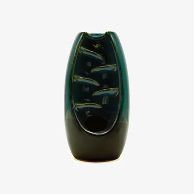 The Range Backflow Incense Burner Serine Oval Cascade - Green