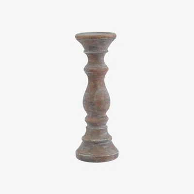 The Range Mediterranean Column Candle Holder - Brown