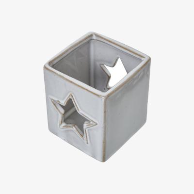 The Range Star Cut-Out Square Tealight Holder - White