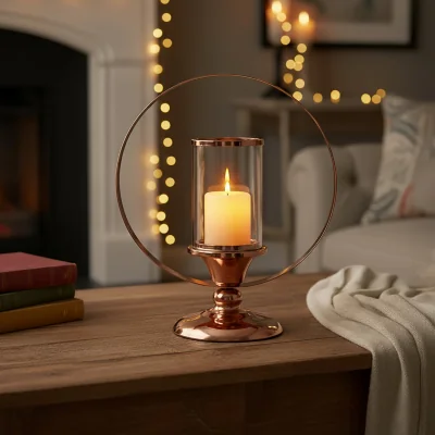 The Range Kensington Townhouse Small Metal Candle Holder - Brown