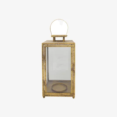 The Range Antique Finish Lantern - Gold