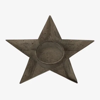 The Range Hill Interiors Star Christmas Tealight Holder - Grey