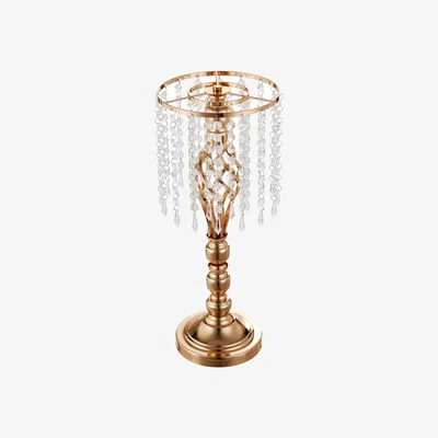 The Range Crystal Flower Arrangement Stand Candle Holder Golden Twist Table Centerpiece - Golden