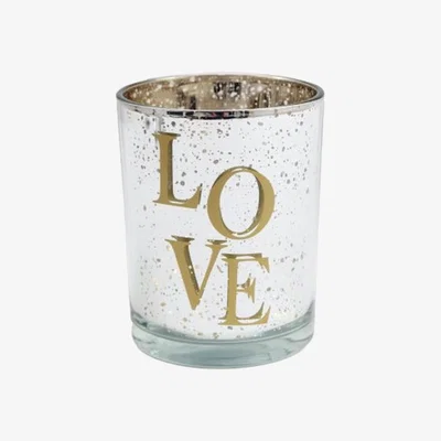 The Range Gold Love Candle Holder  - White
