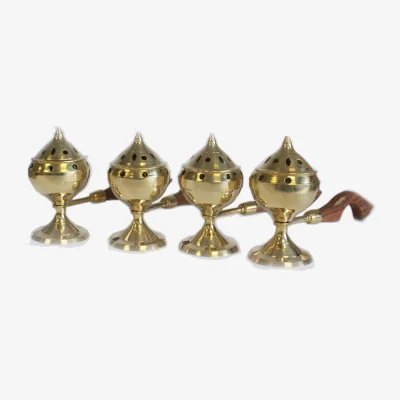 The Range Elegant Brass Censer Burner with Detachable Lid - Gold