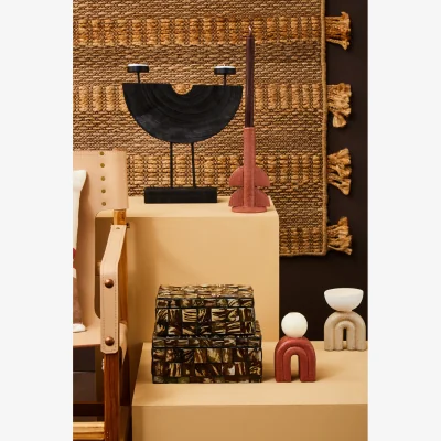 The Range Lacuna Two Candle Holder - Black