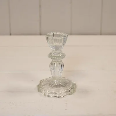 The Range Modern Clear Glass Candle Stick Holder - Clear