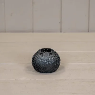 The Range Cool Grey Round Glass Tealight Holder - Grey