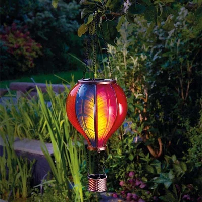 The Range Large Solar Hanging Lantern Hot Air Balloon - Rainbow