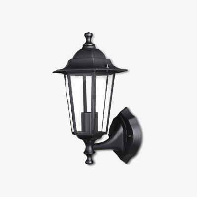 The Range Outdoor Wall Lantern Garden Light Black IP44 (bulb included) - Black