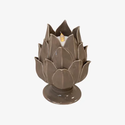 The Range Taupe Glazed Artichoke Candle Holder