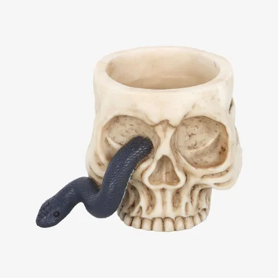The Range Something Different Skull & Snake Tealight Holder - White