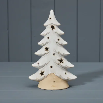 The Range White Ceramic Tree Tealight Holder - White