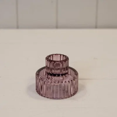 The Range Stylish Compact Amethyst Glass Candle Holder - Purple